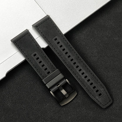 Leather Watch Strap 20mm/22mm - Vintage Replacement Band for Samsung Galaxy Watch 7/6/5/4 and Xiaomi Redmi Watch 3 Lite/Active