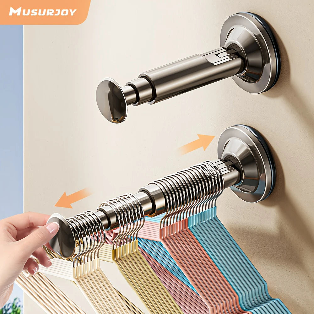 Suction Cup Clothes Hanger — Multi-Function Wall-Mounted Storage Rack for Household & Balcony Organization