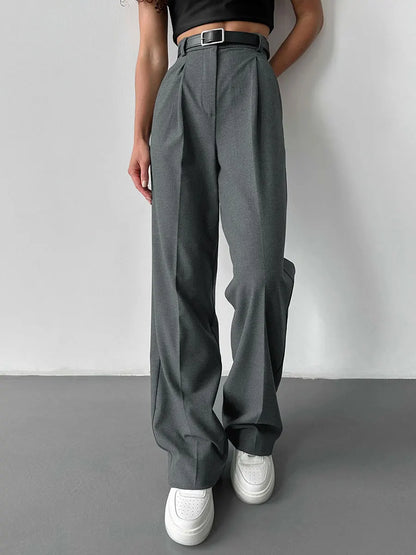Women's Classic Straight Leg Pants – Versatile Loose Fit, Wide Leg for Office, Tourism, Spring & Summer Casual Wear