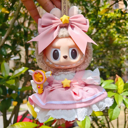 17cm Mini Plush Doll Clothes Set – Kpop EXO Labubu Idol Doll Shark Onesie & Accessories, DIY Girl Gift