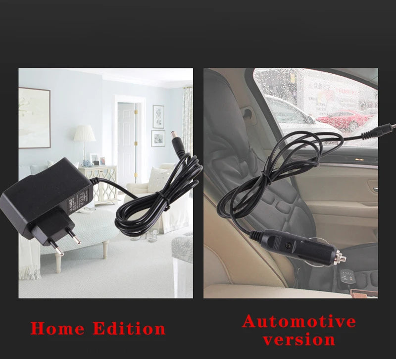 Electric Lumbar Massage Cushion | Car, Home & Office Heated Vibrating Neck & Back Pain Relief Pad