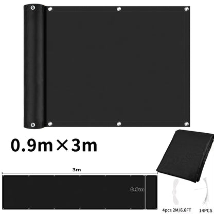 Balcony Privacy Screen Fence Cover with Grommets – Waterproof UV Protection Sunshade Cloth for Patio, Garden & Outdoor Shelter