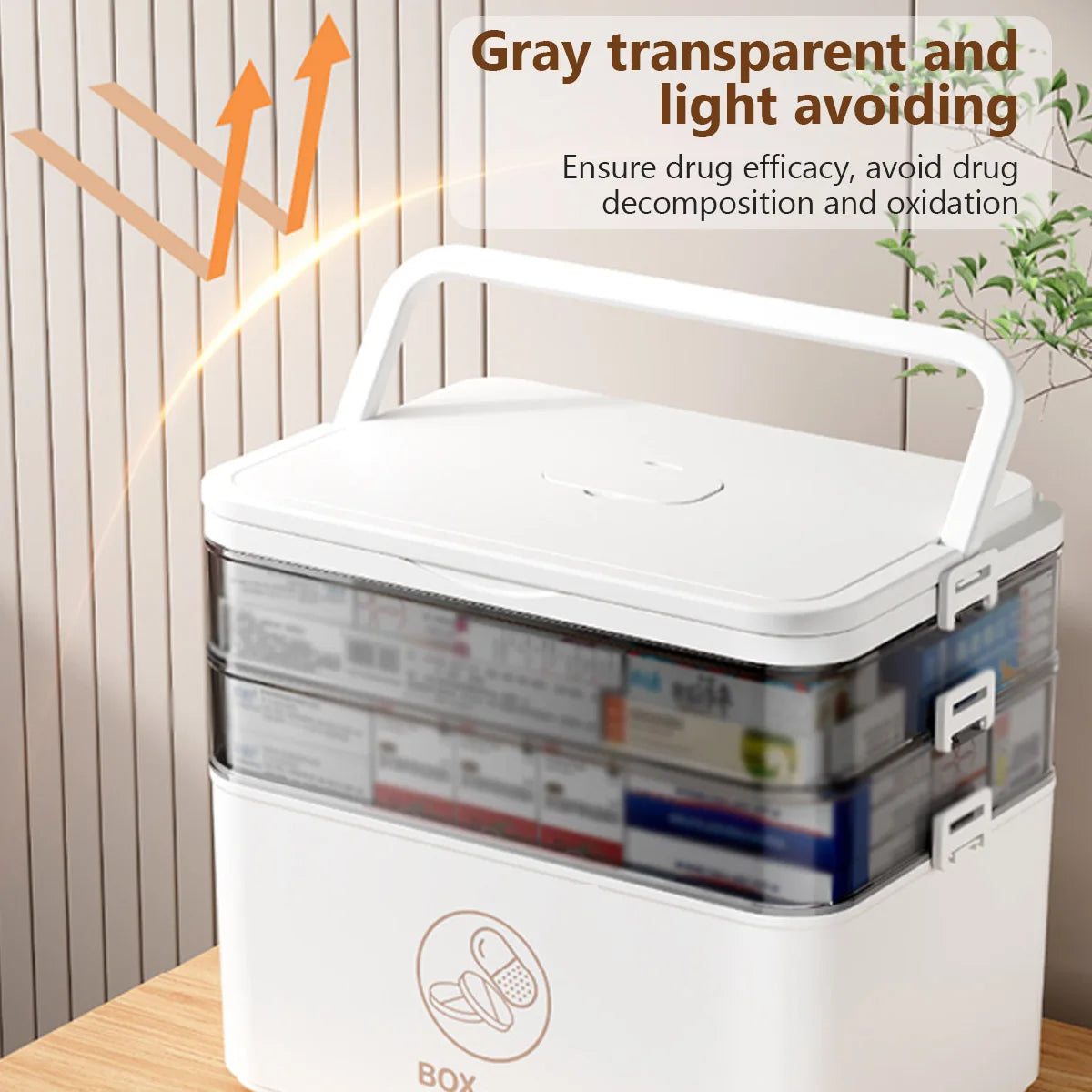 Household Large Capacity Medicine Box – Portable First Aid Kit with Multi-Layer Drug Storage for Emergencies