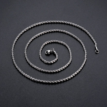 925 Sterling Silver Rope Chain Necklace & Bracelet — 2mm/3mm/4mm Width for Men & Women, Fashion Jewelry