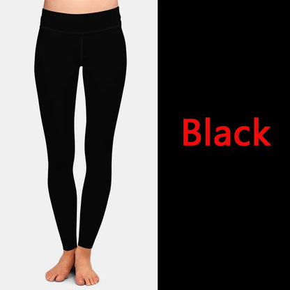 LETSFIND Women’s High Waist Full Leggings – Solid Colors, Black/Blue/Grey/Wine Red, High Elasticity & Comfort Fit