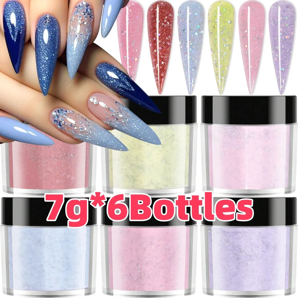 50g/100g Nude Nail Acrylic Powder Bulk Set – 4-in-1 Solid Crystal Extension, Dipping & Engraving Nail Art Monomer Wholesale
