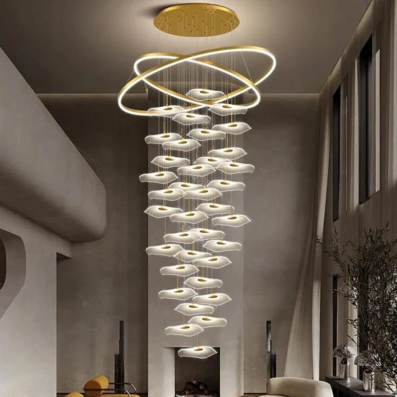 Nordic Stair Chandelier Pendant Light – Modern Ceiling Lighting for Living Room, Bedroom & Dining Room Home Interior Decoration Fixture