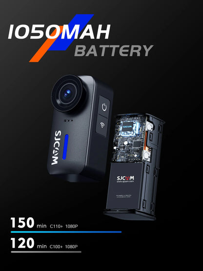 SJCAM C110+ 4K Action Camera – 30fps, 6-Axis GYRO, WiFi Remote, 1050mAh, Portable Sports DV for Helmet & Motorcycle