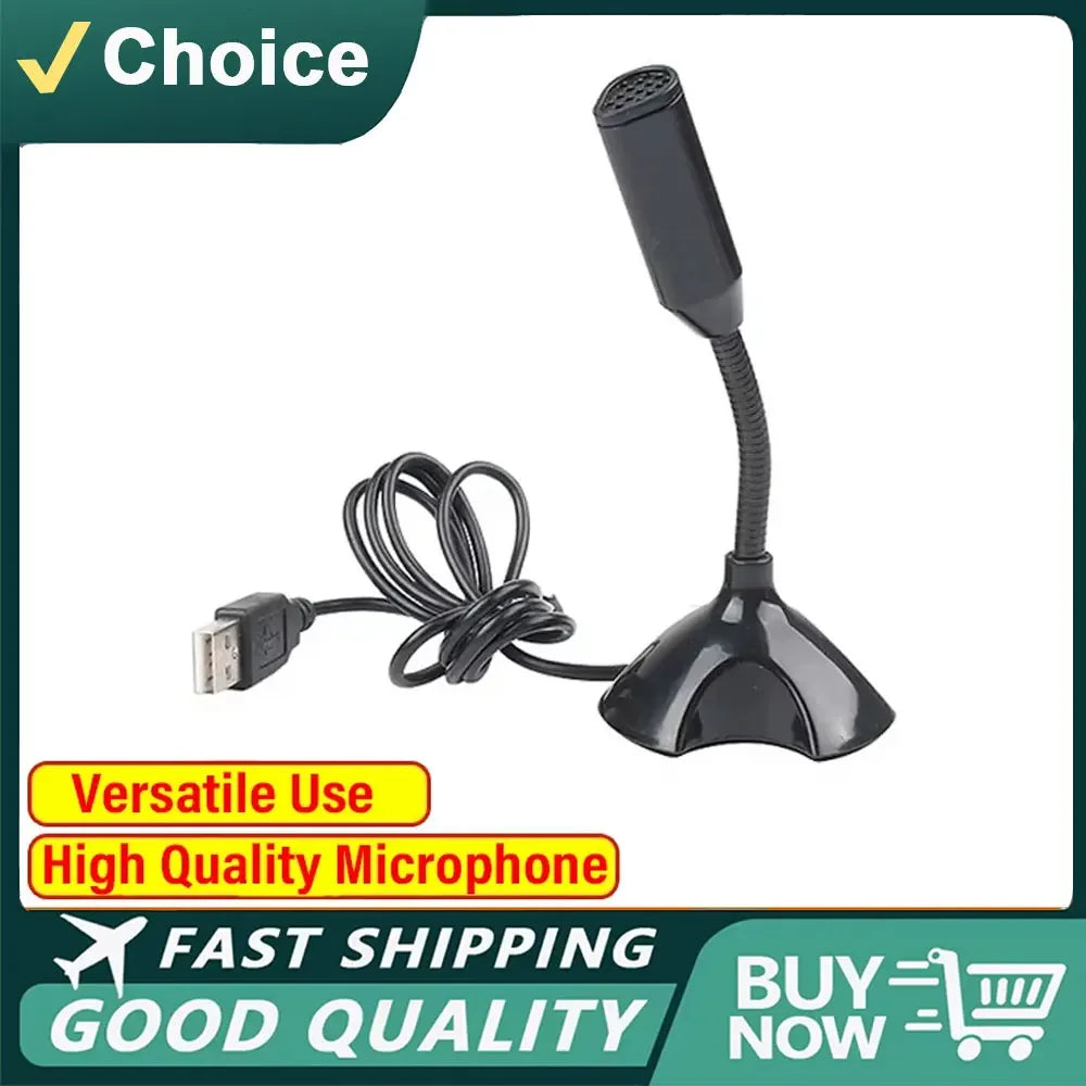 USB Studio Microphone with Adjustable Stand - Desktop Gaming, Streaming & Recording Mic for Laptop & Computer