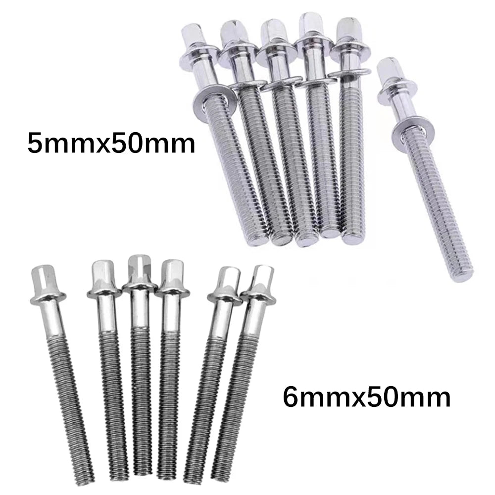 2" Tension Rods for Drums – 6/12pcs 5mm & 6mm Stainless Steel Drum Screws