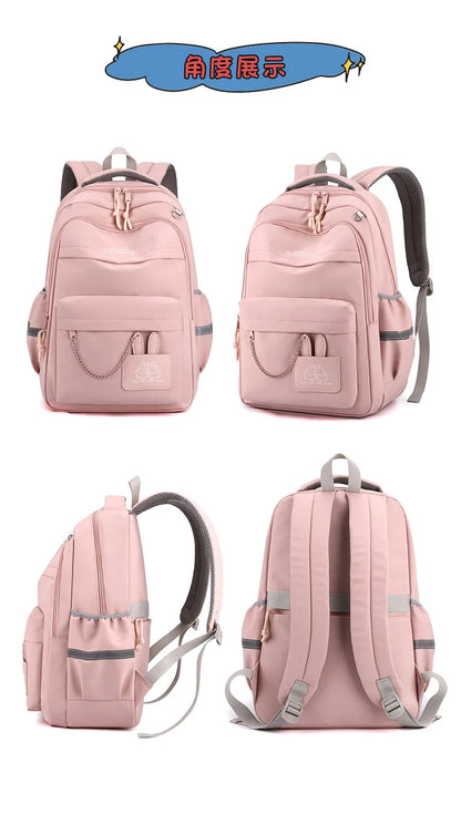 Girls’ School Backpack | Purple & Pink Large Capacity Bookbag for Kids, Primary Students Gift