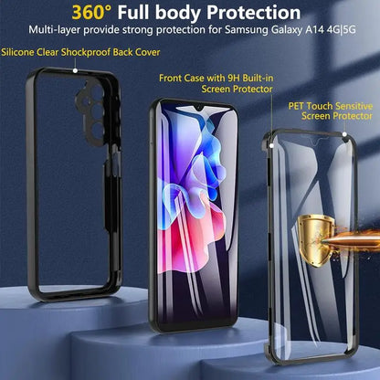 360° Full Body Screen Protector Case for Samsung Galaxy A Series - Transparent Shockproof Protective Cover