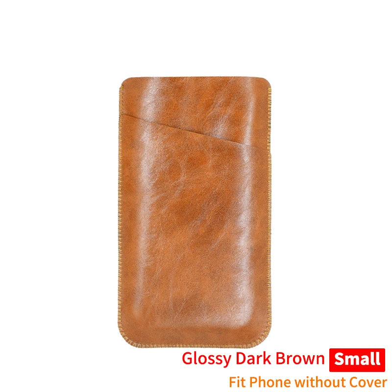 Universal PU Leather Phone Bag - Protective Pocket Wallet Pouch for iPhone 14–17 Pro Max Plus and Samsung Note 20 S21