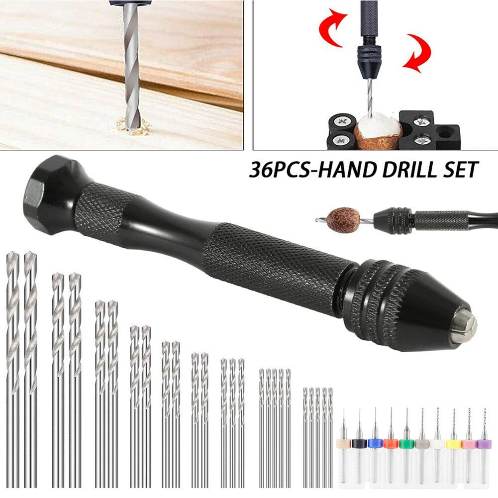 36Pcs Micro Hand Drill Bits Set – Mini Twist Drill Bits for PCB, Jewelry, Wood Craft & DIY Rotary Tool Accessories