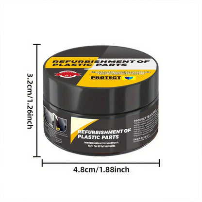 Automotive Plastic Repair Cream — Interior & Exterior Scratch Repair Polishing Wax for Trim and Tires