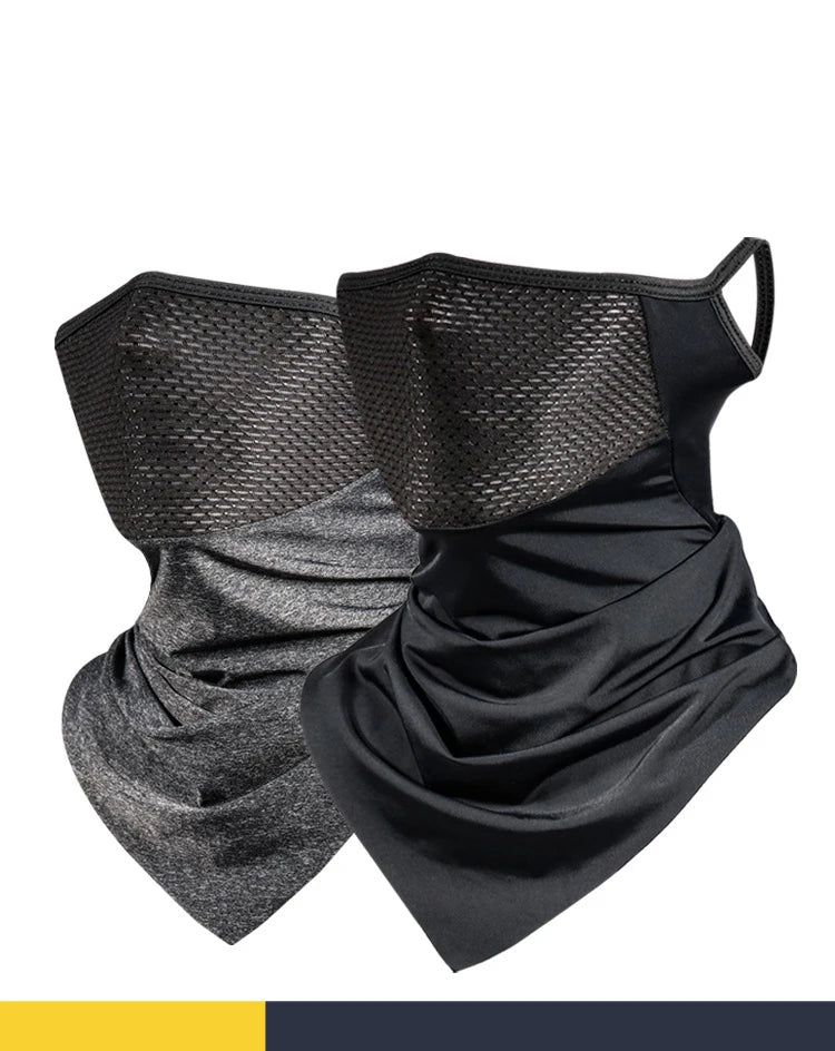 Summer Men’s Full-Face Cycling Mask – Breathable Ice Silk Neck Bandana with UV Protection