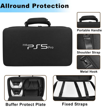PS5 Pro Storage Bag – Portable EVA Shockproof Shoulder Bag, Anti-Drop Storage Box for Console & Accessories