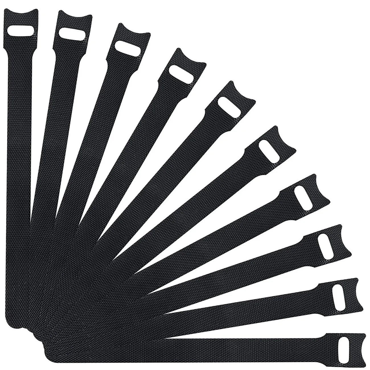 50-Pack Releasable Cable Organizer Ties: Nylon Mouse Earphones Wire Management - Reusable Loop Hoop Tape Straps, Cable Tie