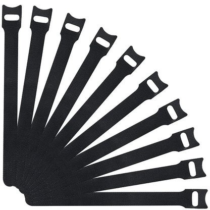 50-Pack Releasable Cable Organizer Ties: Nylon Mouse Earphones Wire Management - Reusable Loop Hoop Tape Straps, Cable Tie