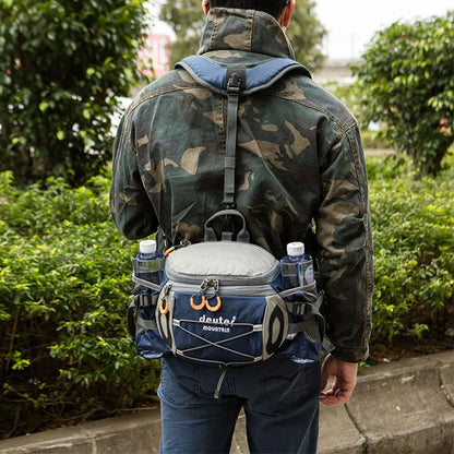 Outdoor Sports Waist Bag - Men's Fanny Pack for Cycling, Hiking, Camping and Running with Water Bottle Holder