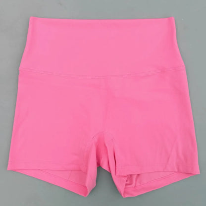 Women's High Waist Athletic Yoga Shorts – Solid Color Squat Proof Fitness Shorts for Running, Cycling & Training