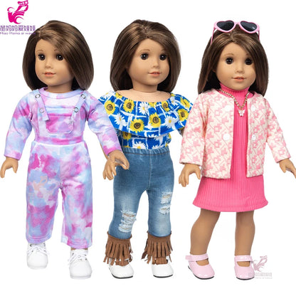 18-Inch Girl Doll Clothes – Pink Coat & Office Dress Outfit, Baby Girl Doll Gift Toy