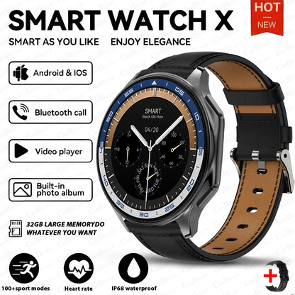 2024 OPPO Watch X Smartwatch — AMOLED 32GB, Waterproof, Bluetooth Call, TWS Music, 3D UI, Video Playback for Men