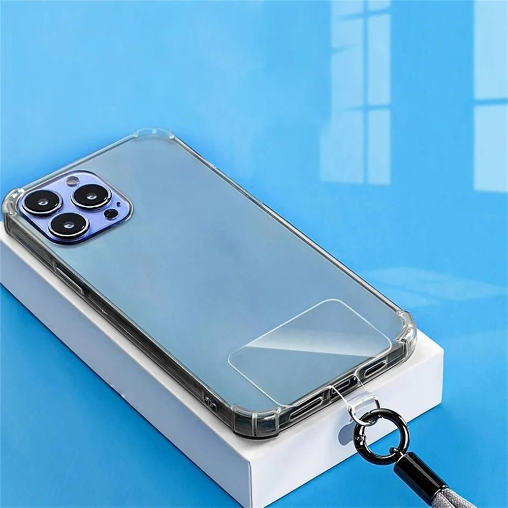 Transparent Phone Anti-Lost Lanyard Card – 1/3/5/10PCS TPU Universal Tether Tab with Loop Hole, Strap Patch & Cord Clip Gasket