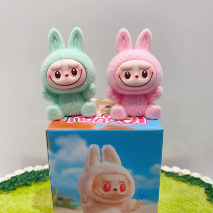 12pcs Mini Labubu V1 & V2 “Have A Sit” Figures – Cute Flocking Doll Collection & Decor Accessories