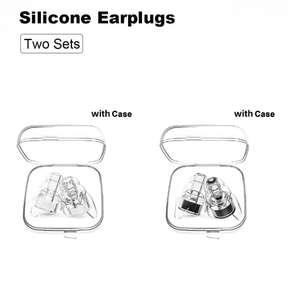 High-Fidelity Silicone Earplugs with Storage Case - Reusable Noise-Reducing Ear Plugs for Concerts, Musicians, Motorcycles, and Sound Sensitivity