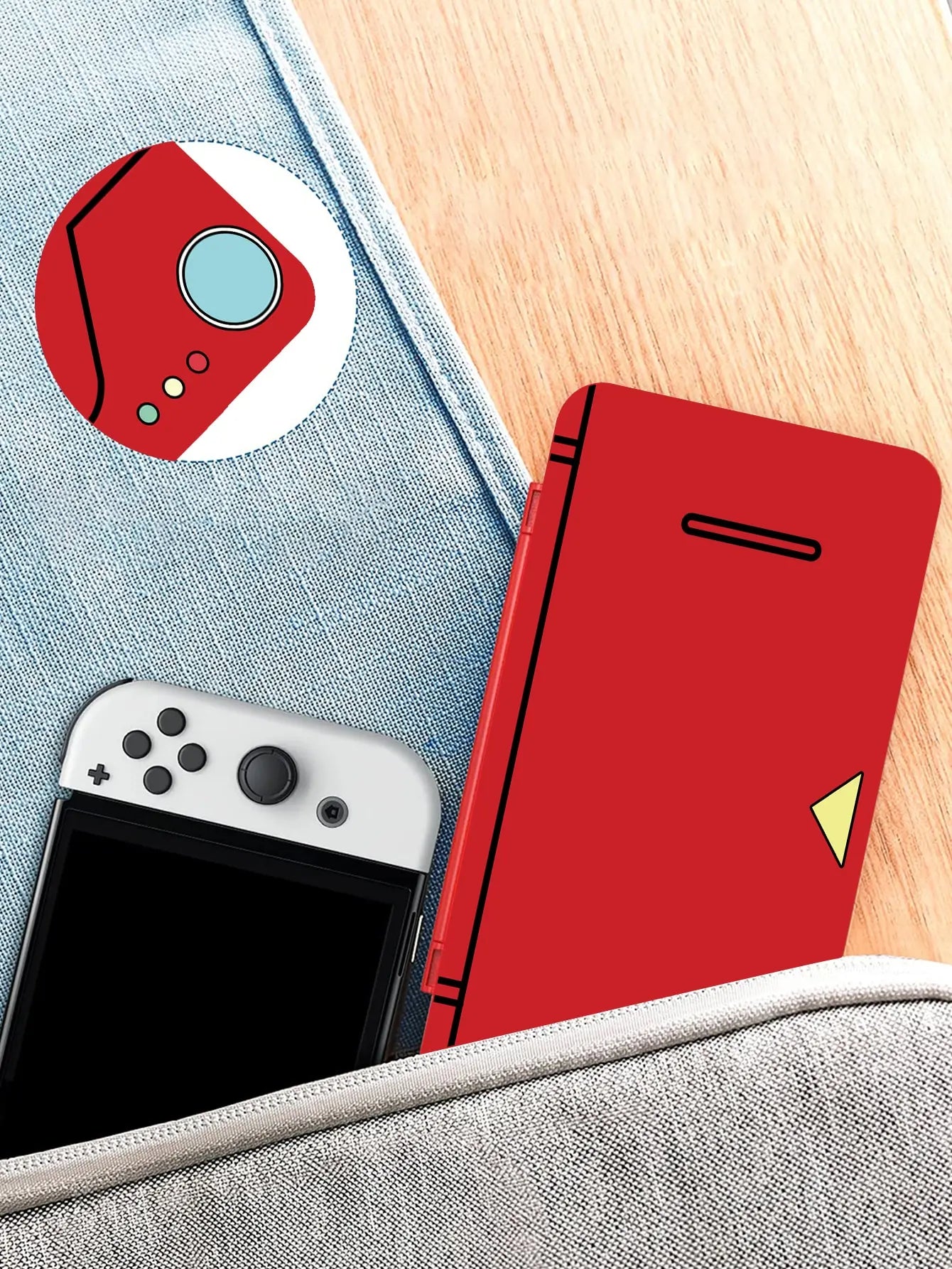 24-in-1 Magnetic Absorption Game Card Reader for Switch, Red Cassette Holder