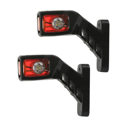 2PCS Tri-Color Trailer 9LED Side Marker Light – Waterproof 12-24V Truck Contour Waist Light in Red, White & Yellow
