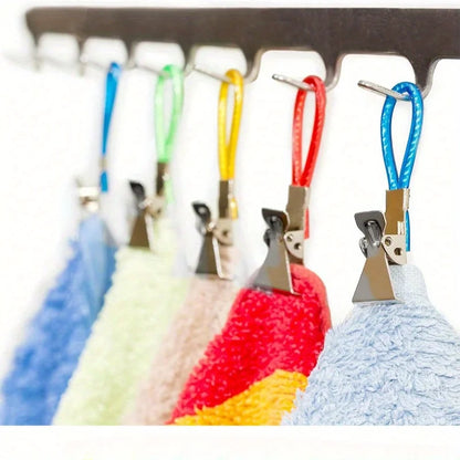 Towel Hanging Clips - 5/10PCS Colorful Metal Hooks for Kitchen & Bathroom Organization
