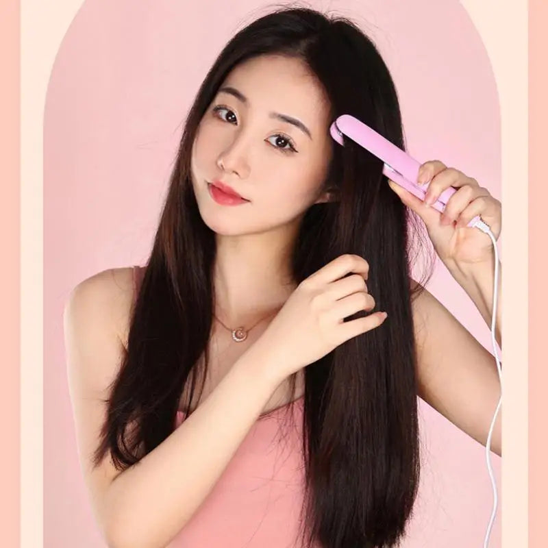 Mini Hair Straightener – Quick Heating Multi-Color Ceramic Plate for Bangs, Curling & Straightening