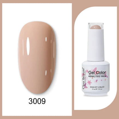 Clou Beaute 15ml Gel Nail Polish Set – Red Black White Green Neon UV Soak-Off Semi-Permanent Nail Varnish Base & Velvet Top Coat