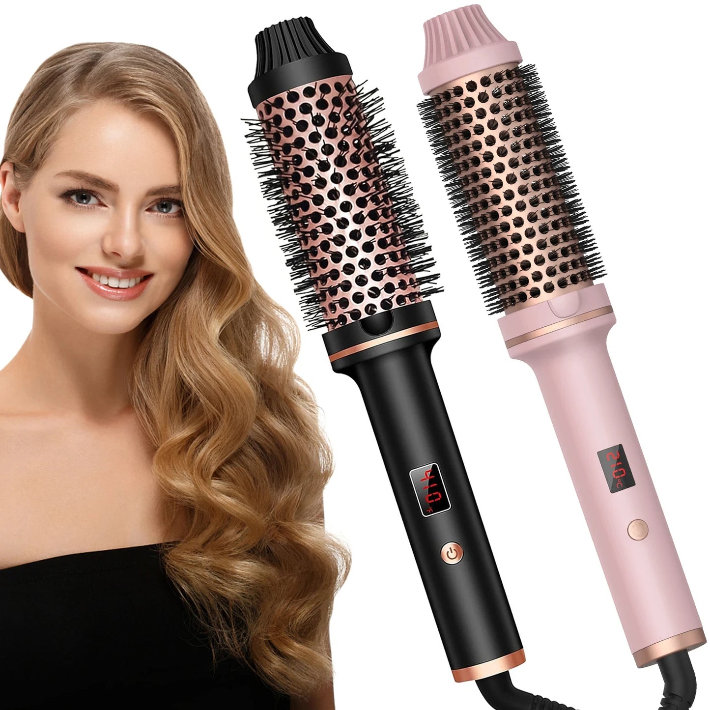 Electric Hair Curler & Straightener Hot Comb Brush – Professional Anti-Scald Thermal Styling Tool Valentine Gift Hair Tool