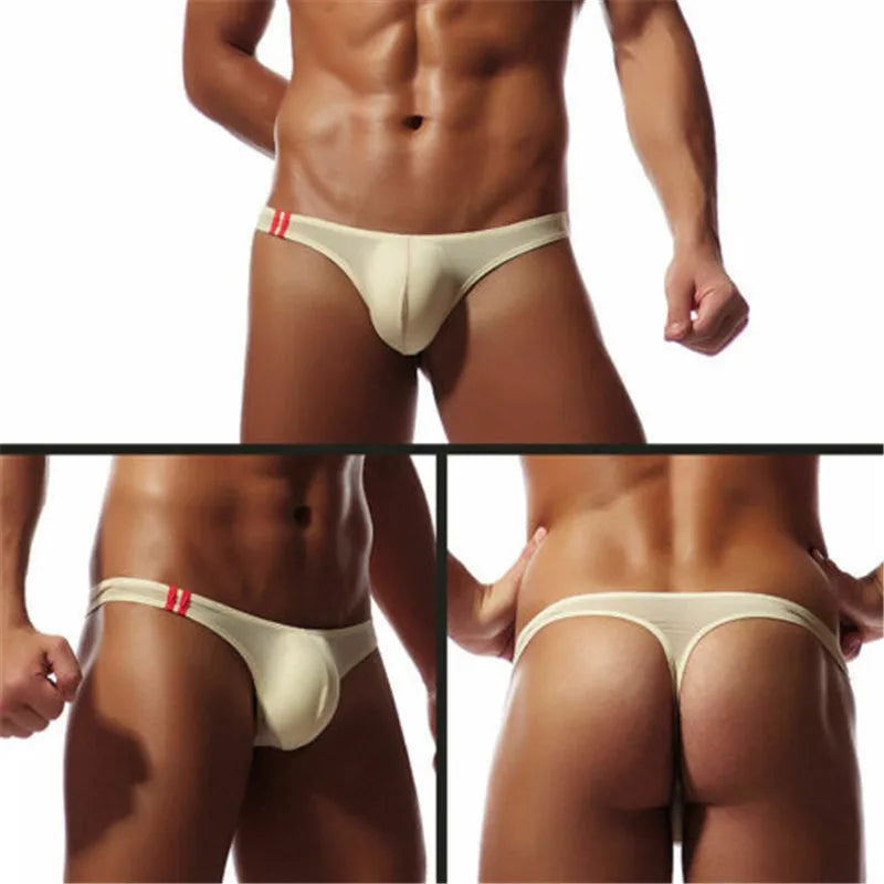 Men’s Breathable Low Cut Briefs – Soft Stretch Skin-Friendly Sexy Thong Underwear for Daily Comfort Fit