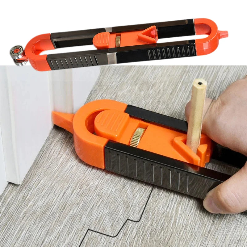 Irregularity Radian Woodworking Gauge Set: Adjustable Profile Scribing Ruler for Precise Measurement - Contour Marking Tool with Lock