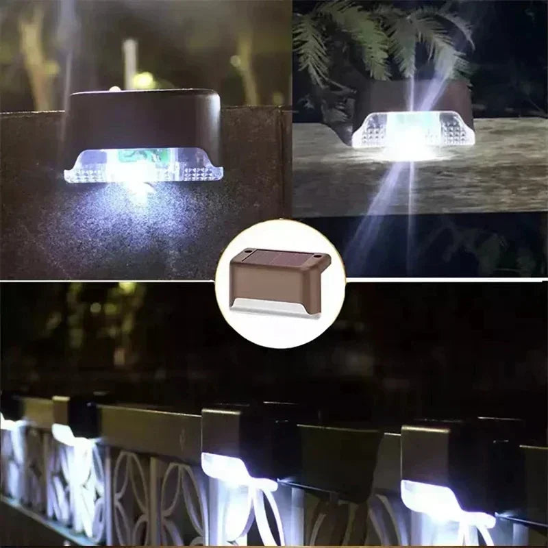 Solar LED Outdoor Garden Lights - Waterproof Step Deck Lamps for Stairs Patio Pathway & Landscape Decor