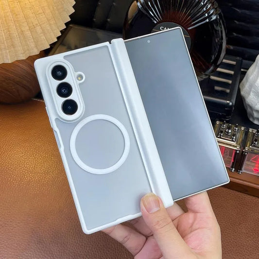 MagSafe Matte Transparent Case - Magnetic Wireless Charging Cover for Samsung Galaxy Z Fold 5, 6 & 7