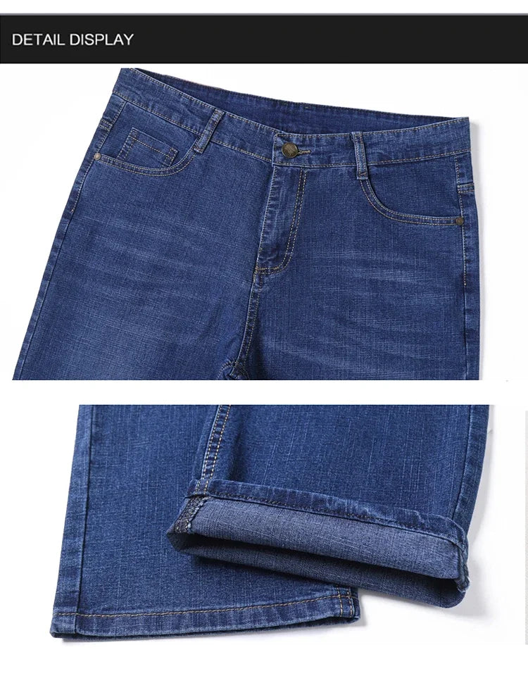 Big Size Men’s Jeans – High Stretch Wide-Leg Denim Pants for 45–150kg, Comfortable Fit Jeans Hombre