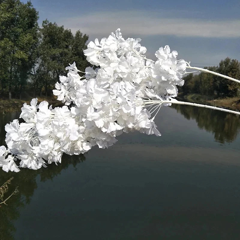 10pcs White Branch Snow Gypsophila Artificial Flowers – Cherry Blossom Wedding Arch Decoration