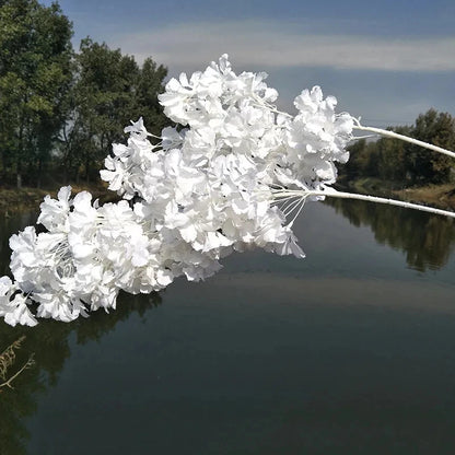 10pcs White Branch Snow Gypsophila Artificial Flowers – Cherry Blossom Wedding Arch Decoration