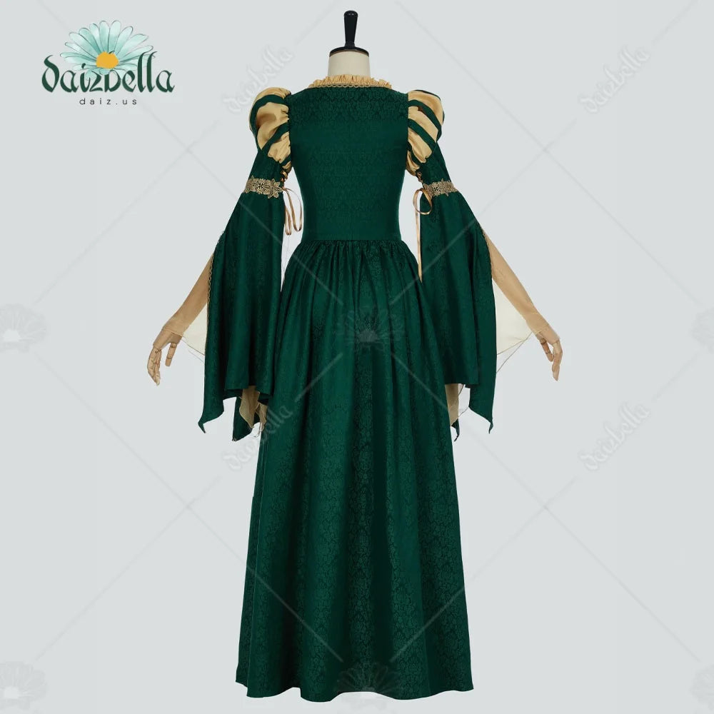 Women’s Renaissance Medieval Dress - Vintage Lace Wide-Sleeve Costume for Renaissance Fairs