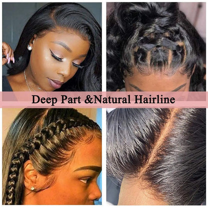 Brazilian Bone Straight Human Hair Wig - 30 32 Inch HD Transparent Lace Front 13x4 13x6 5x5 6x4 Glueless Lace Frontal Wig