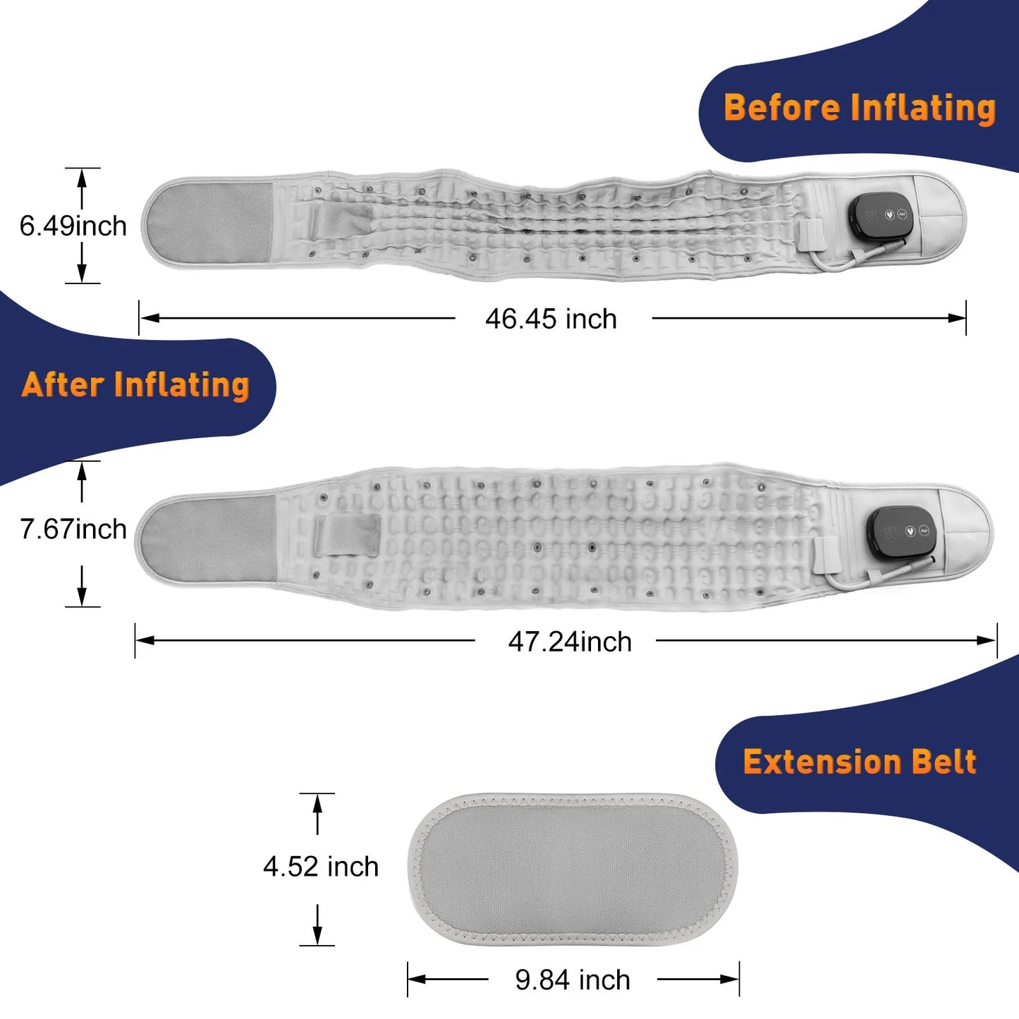 Heating Waist Massager Belt — Vibration & Inflatable Back Pad for Relaxation and Pain Relief