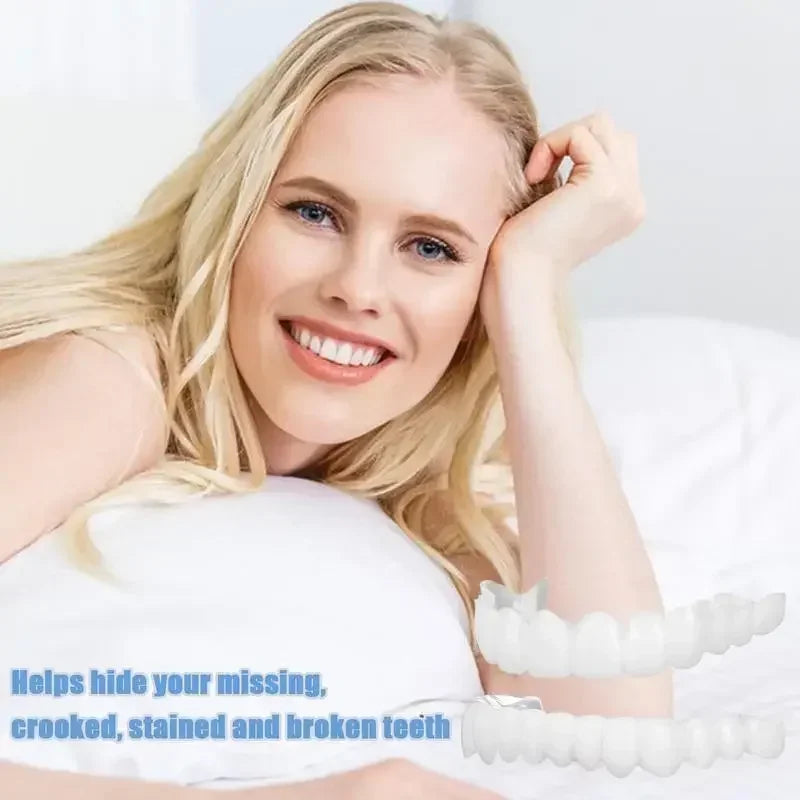 2024 Adult Adjustable Dentures – Snap-on Fake Teeth Set for Gaps, Portable Braces & Oral Hygiene Care