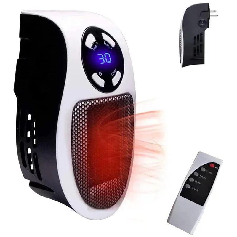 Portable Electric Wall-Mounted Space Heater - Compact Warm Air Blower for Winter Heating, Bedroom and Home Use