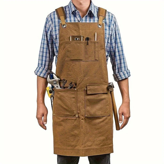 Thick Cotton Canvas Waterproof Apron - Durable Kitchen, Catering, Gardening & Commercial Waist Apron