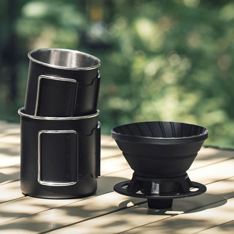 Reusable Silicone Coffee Filter Dripper – YRP Camping Pour Over Brewing Funnel for 1–2 Cups, Barista Coffee Making Tool Accessories